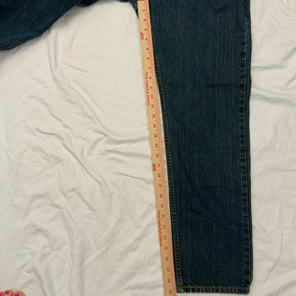Levi Strauss 502 Dark Wash Taper Straight Leg Jeans 100% Cotton 34x29 Actual - Picture 12 of 15